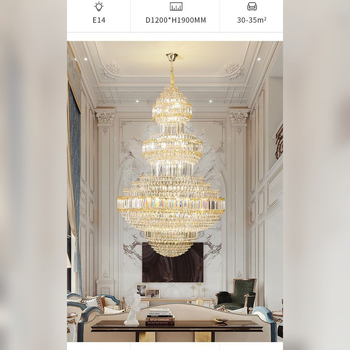 AM0627 — Light Luxury Spiral Staircase Crystal Chandelier for Living Rooms