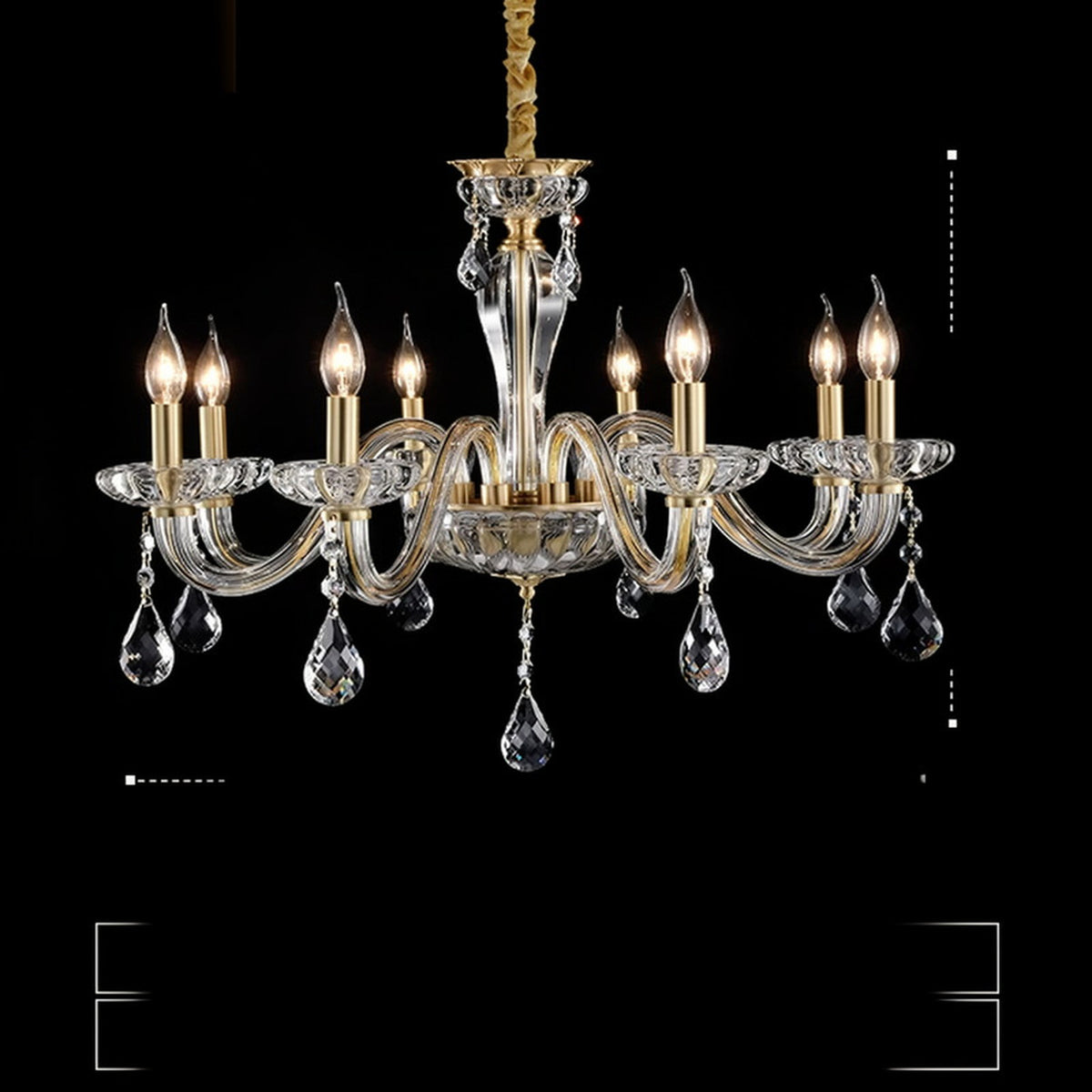 AM0834 — Modern Luxury Crystal Brass Chandelier for Living Rooms & Dining Rooms