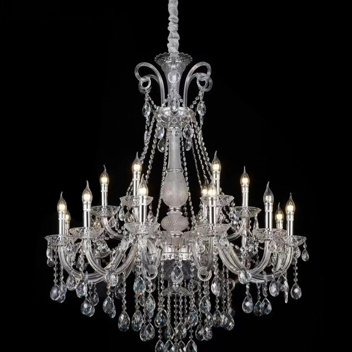 AM0855 — Modern Luxury Crystal Chandelier for Duplex Spaces & Stairwells