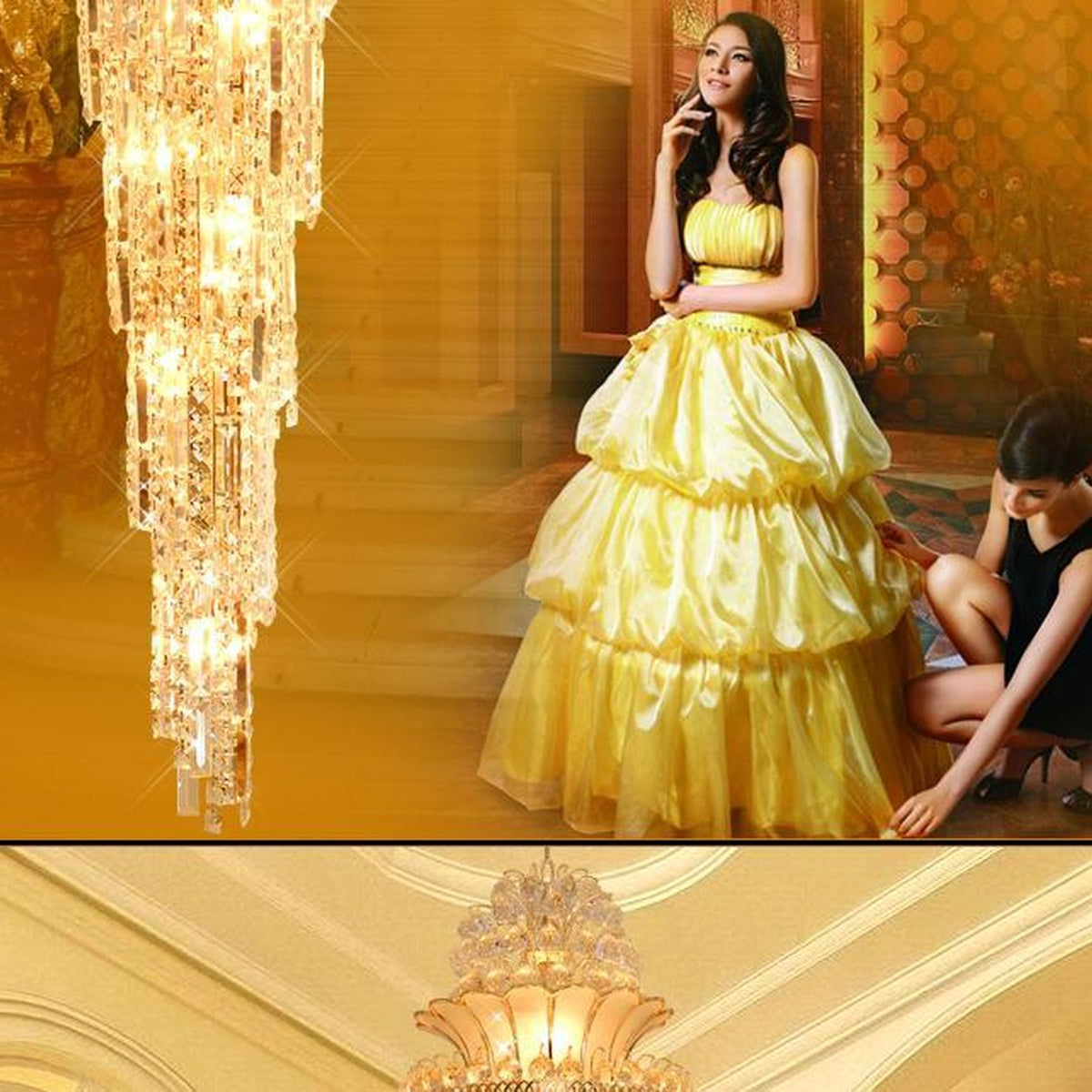 AM0473 — American Crystal Chandelier for Stairwells