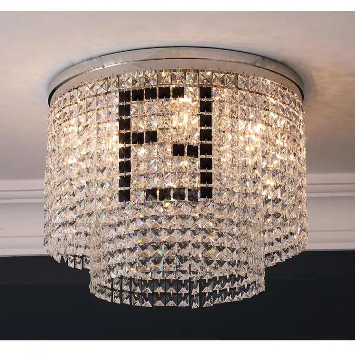 AM0683 — Light Luxury Square Crystal Chandelier for Living Rooms