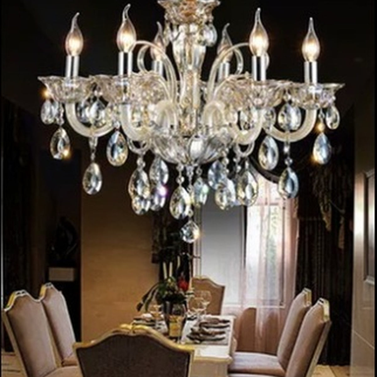 AM0826 — European Candle Crystal Chandelier for Dining Rooms