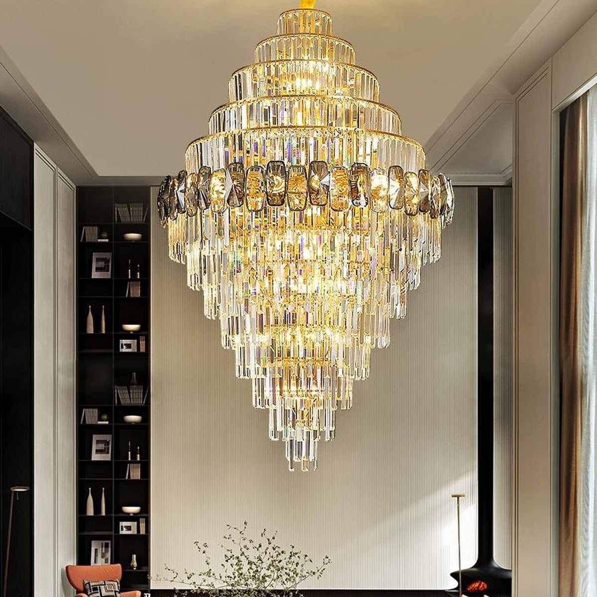 AM0555 — Light Luxury Stairwell Chandelier for Living Rooms