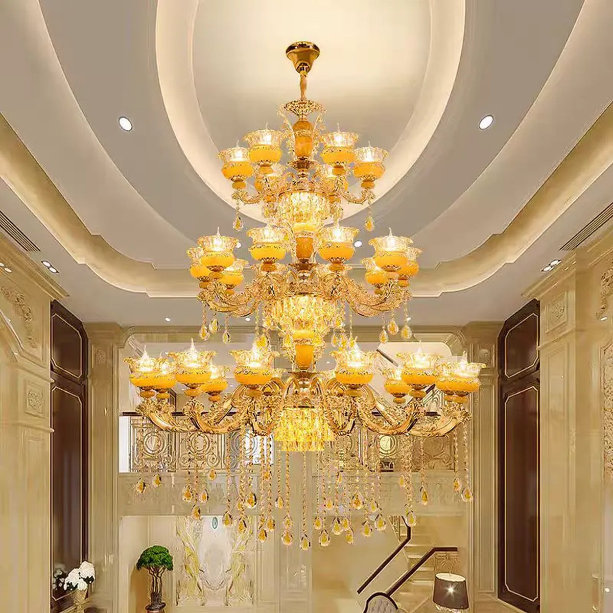 AM0677 — European Stairwell Crystal Chandelier for Living Rooms