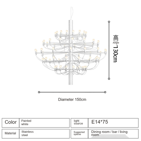 Painted white · Custom 75 lights · 304 stainless steel Confirm lead time before ordering