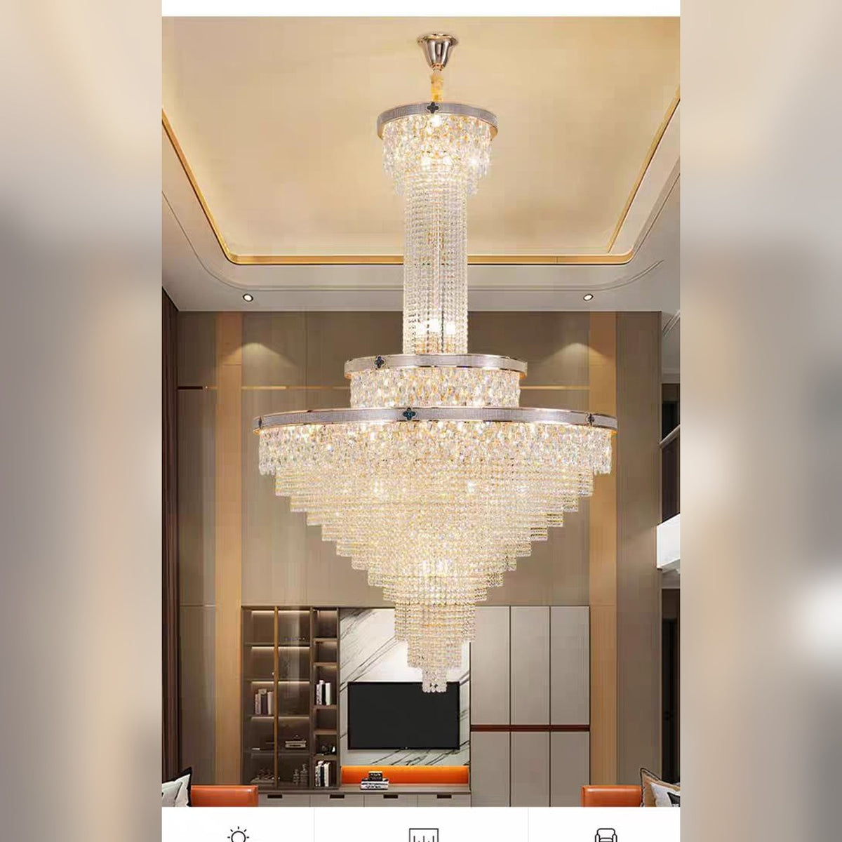 AM0680 — Light Luxury Spiral Staircase Crystal Chandelier for Stairwells