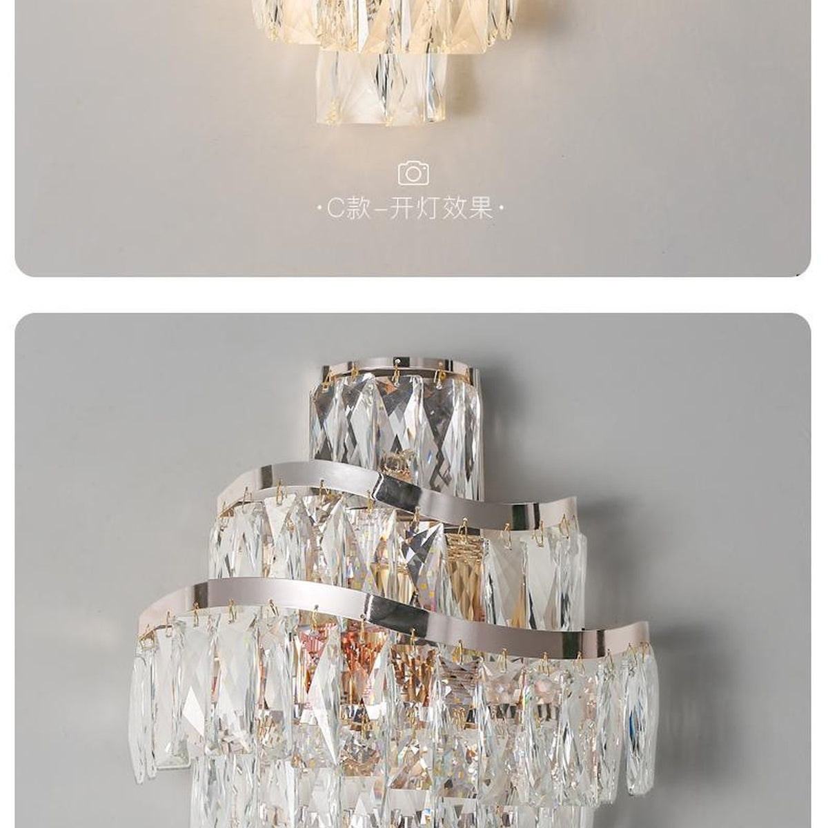 AM0482 — Postmodern Stairwell K9 Crystal Wall Light for Living Rooms