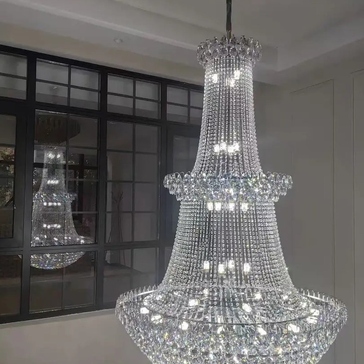 AM0610 — Light Luxury Stairwell Crystal Chandelier for Living Rooms