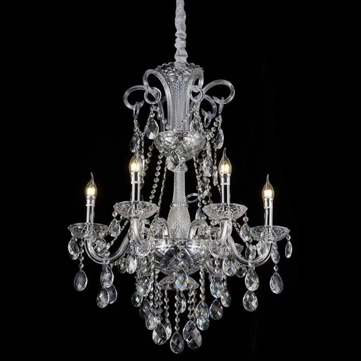 AM0855 — Modern Luxury Crystal Chandelier for Duplex Spaces & Stairwells