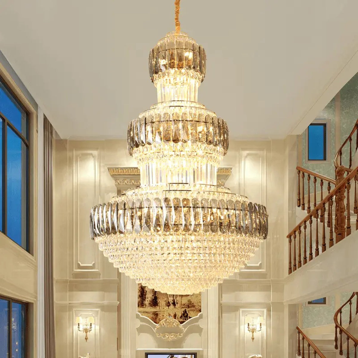 AM0625 — Light Luxury Round Crystal Chandelier for Living Rooms