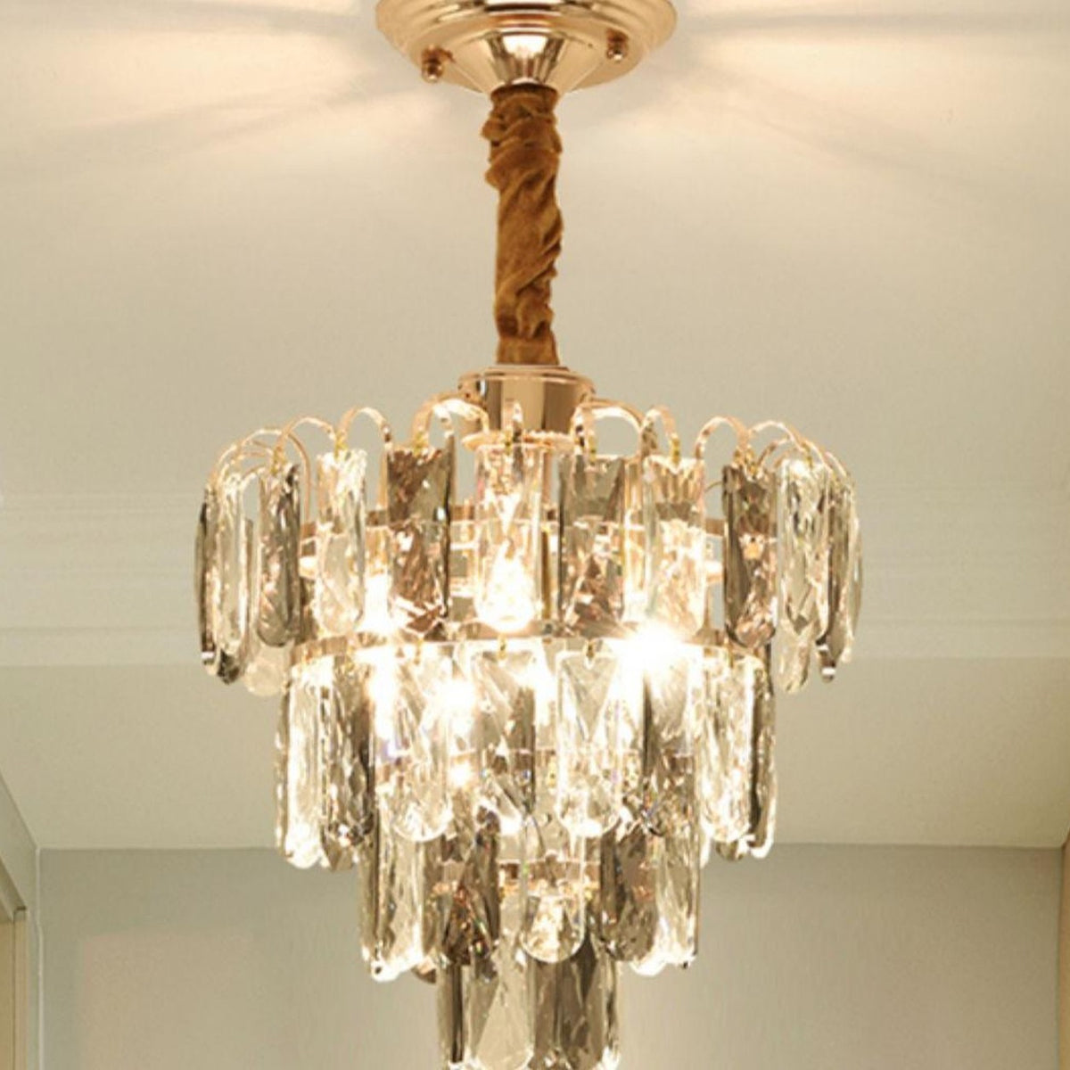 AM0498 — Modern Minimalist Stairwell Crystal Chandelier for Stairwells