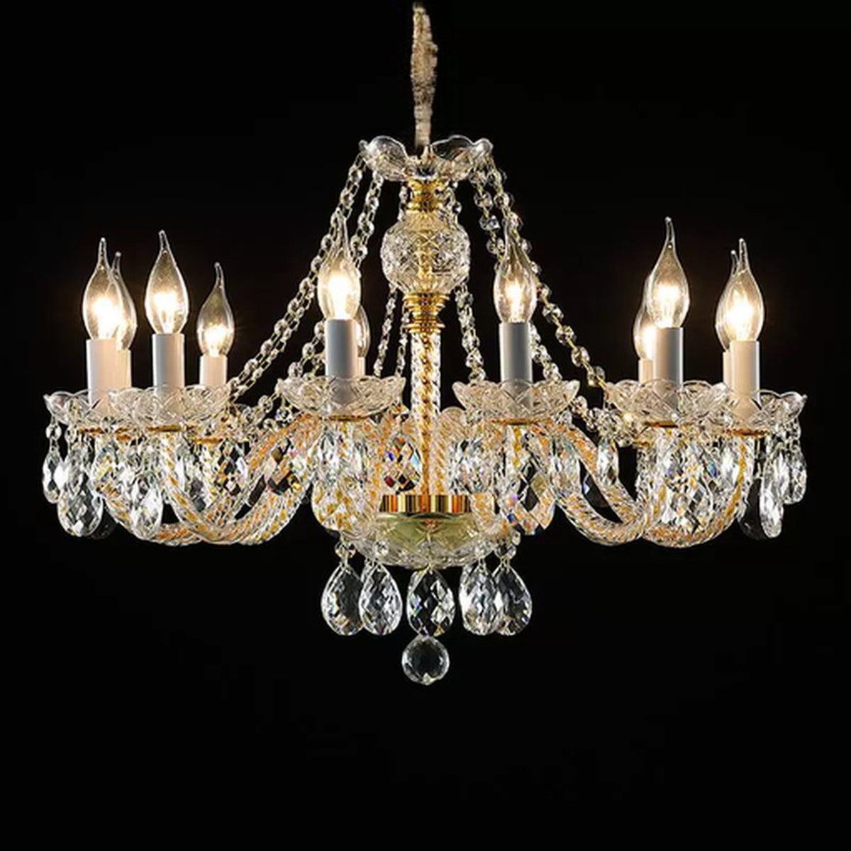 AM0827 — European Crystal Chandelier for Duplex Spaces & Stairwells
