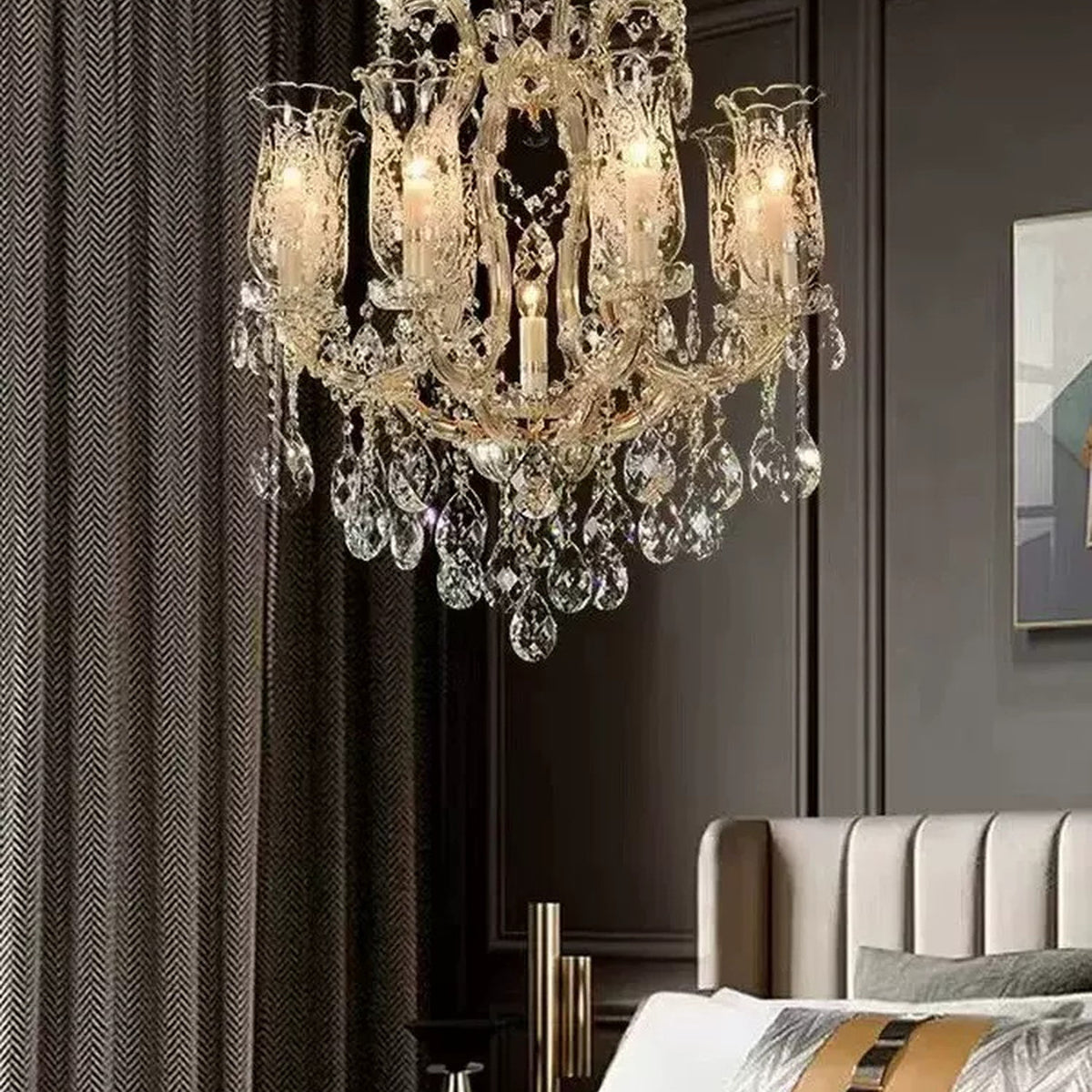 AM0849 — European Duplex Crystal Iron Chandelier for Living Rooms