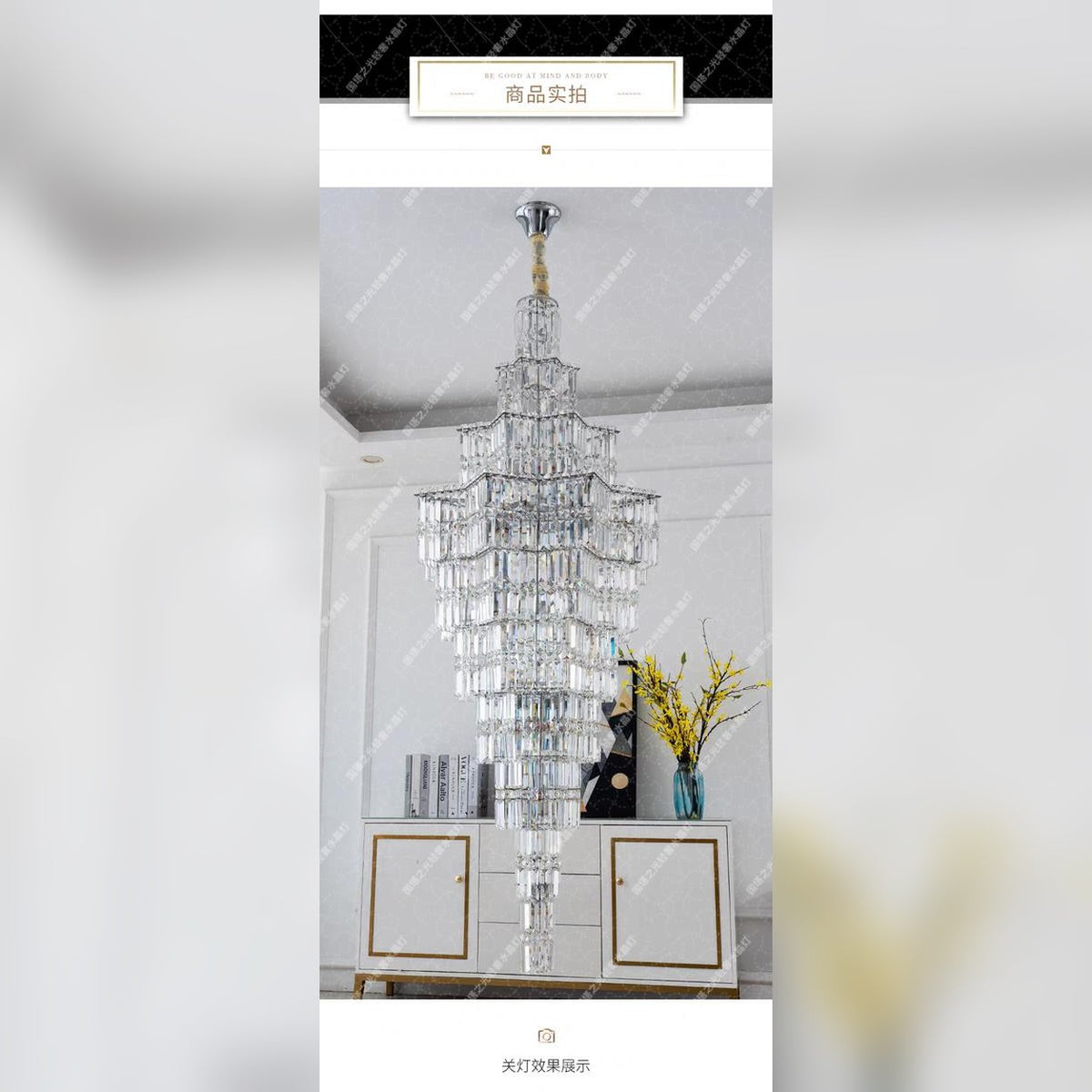 AM0526 — Postmodern Stairwell Crystal Chandelier for Living Rooms