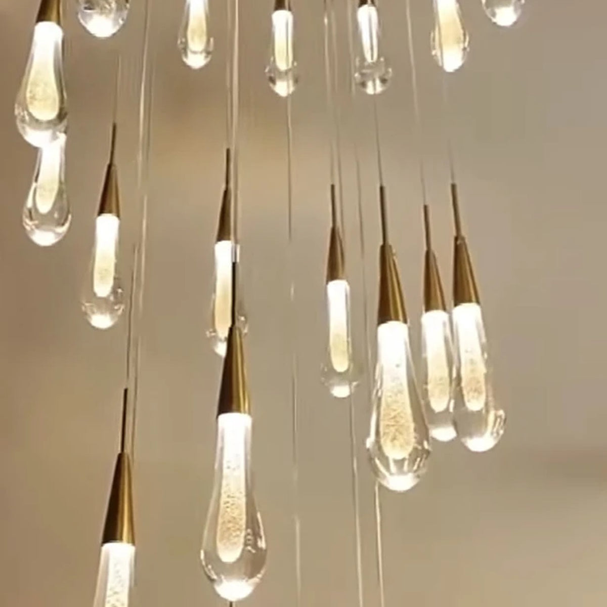 AM0566 — Light Luxury Spiral Staircase Crystal Chandelier for Living Rooms