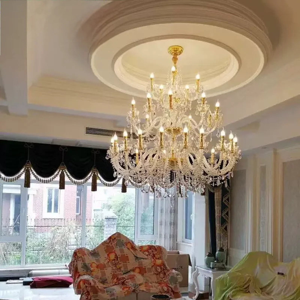 AM0743 — European Candle Two-tier Crystal Chandelier for Living Rooms