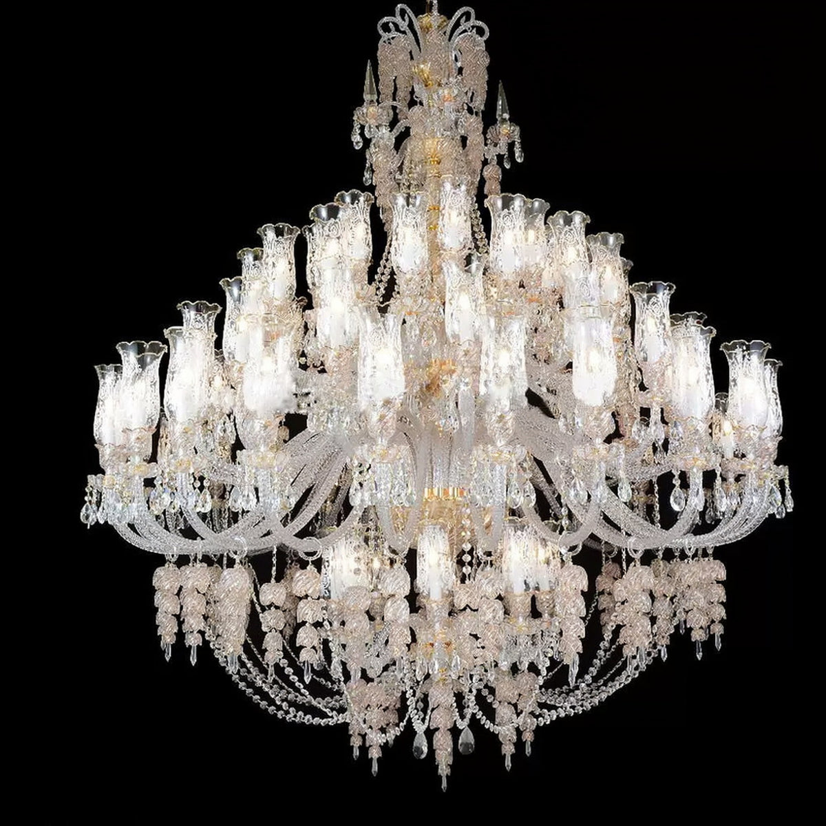 AM0844 — European Stairwell Duplex Glass Chandelier for Living Rooms