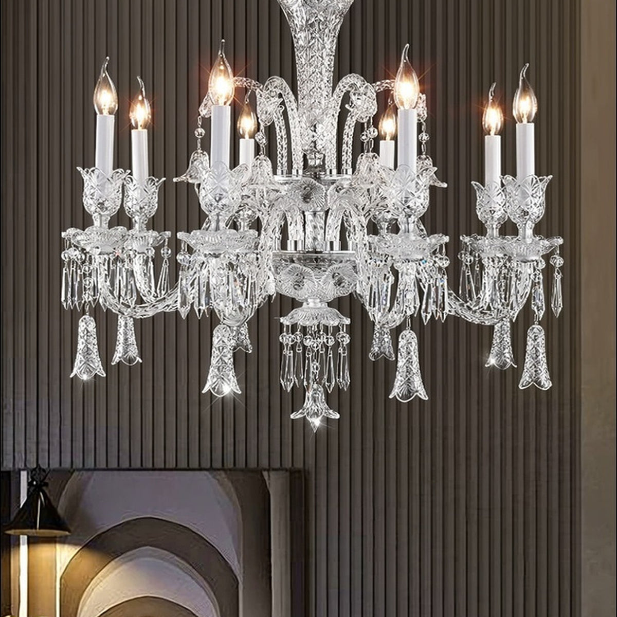 AM0864 — European Duplex Crystal Stainless Steel Chandelier for Living Rooms & Dining Rooms