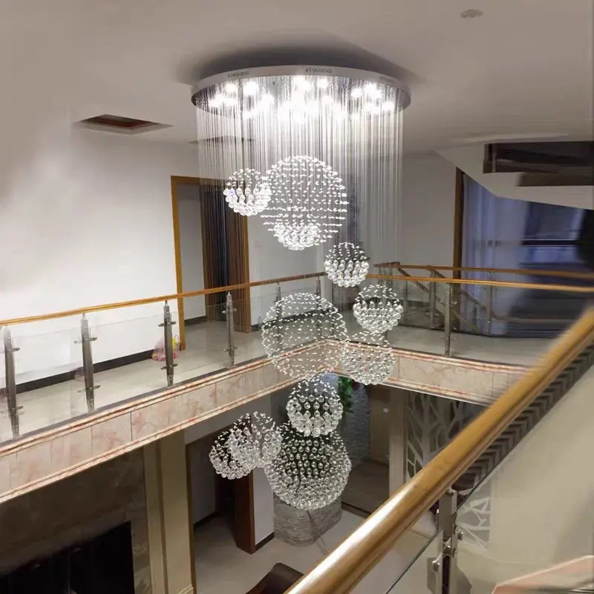AM0655 — Modern Minimalist Stairwell Chandelier for Living Rooms