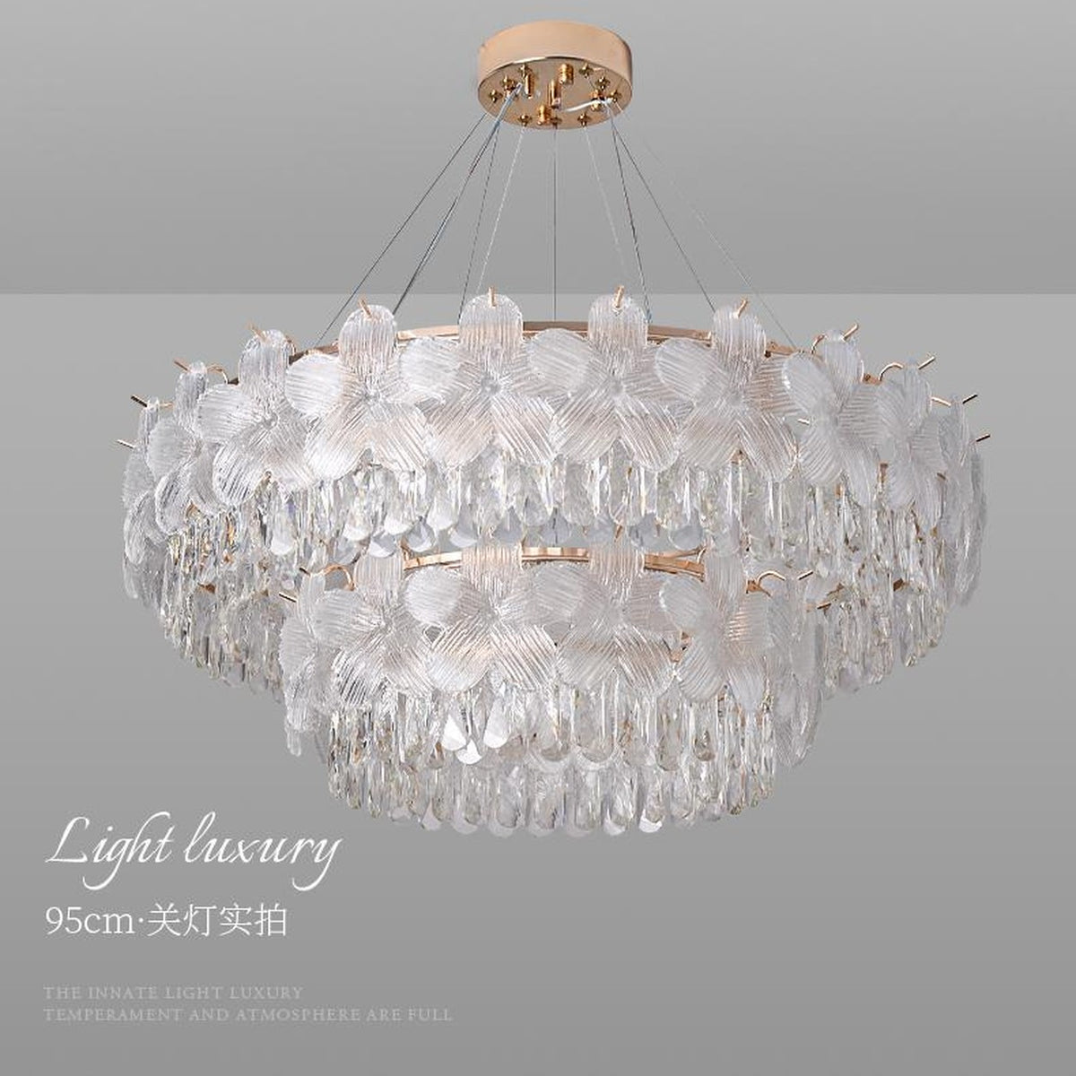 AM0644 — Light Luxury Floral Crystal Chandelier for Living Rooms