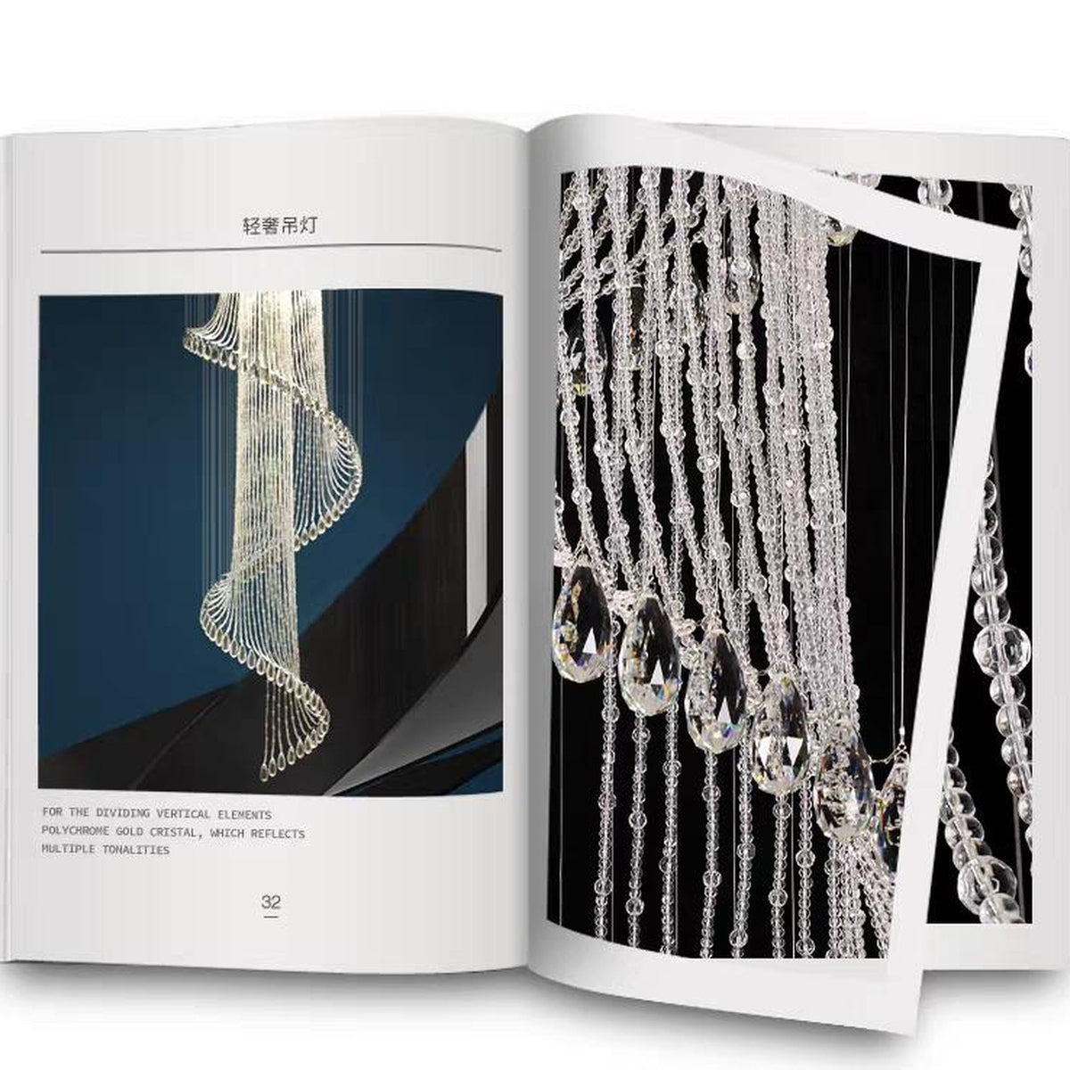 AM0500 — Light Luxury Stairwell Crystal Chandelier for Living Rooms