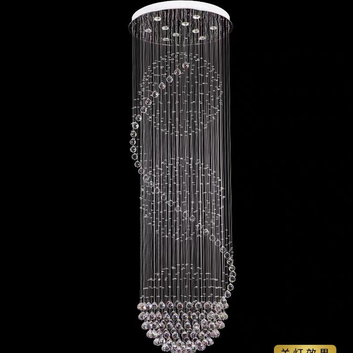AM0525 — Modern Minimalist Stairwell Crystal Chandelier for Living Rooms