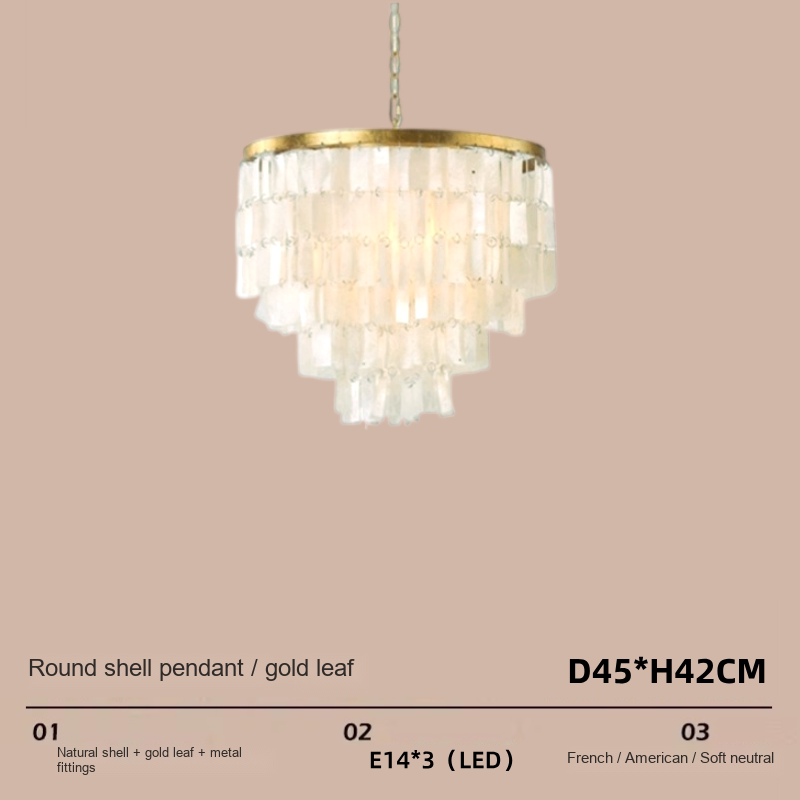 Silver Leaf Shell Pendant Light — AM0158, view 13