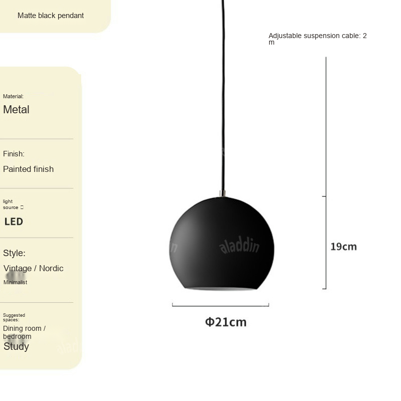Dome Bedside Pendant Light — AM0210, view 11