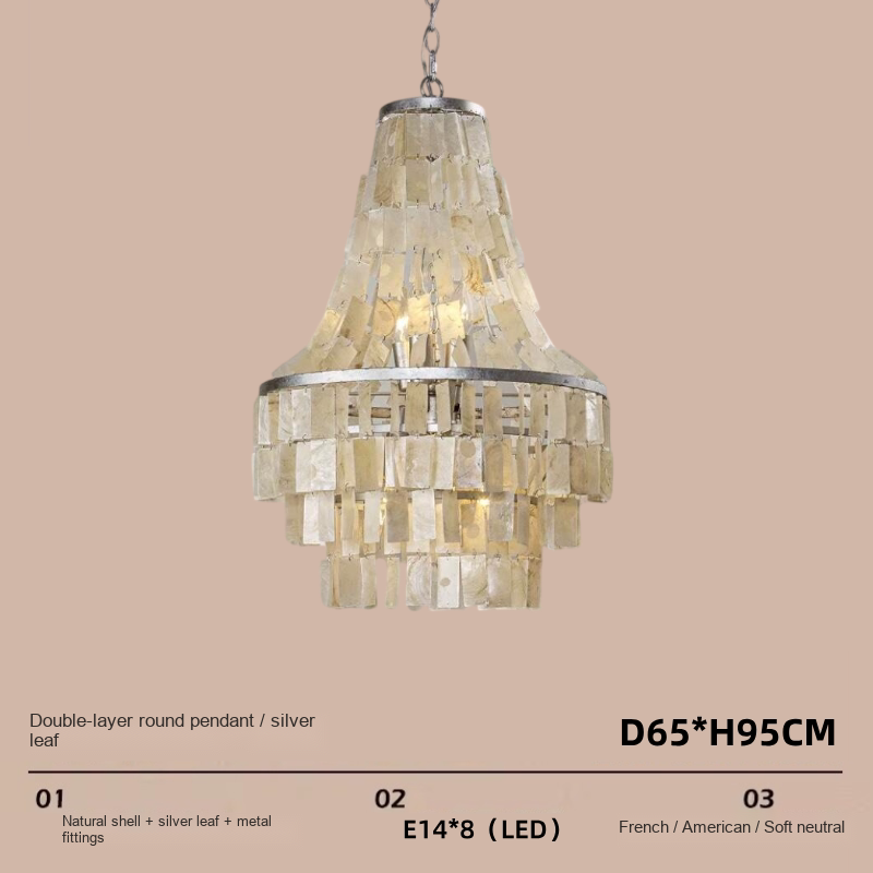 Silver Leaf Shell Pendant Light — AM0158, view 11