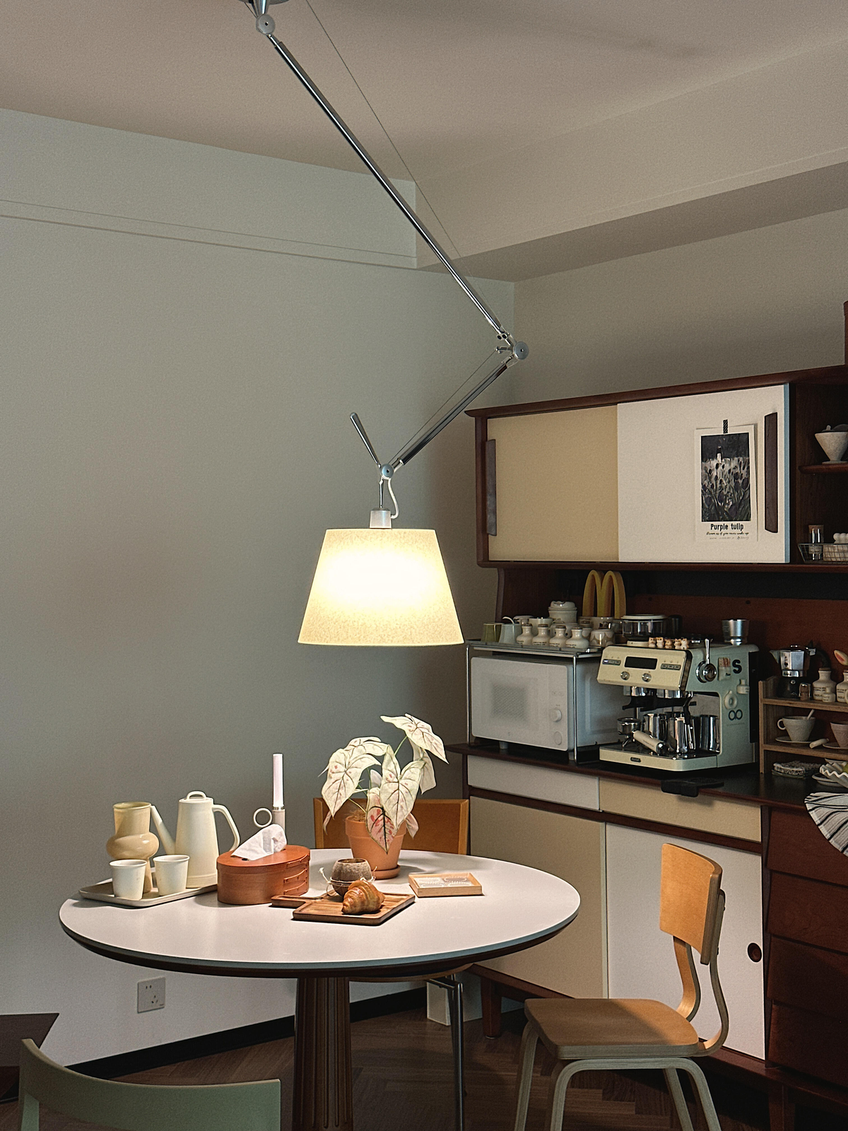 Adjustable Swing-Arm Parchment Pendant — AM0133, view 4