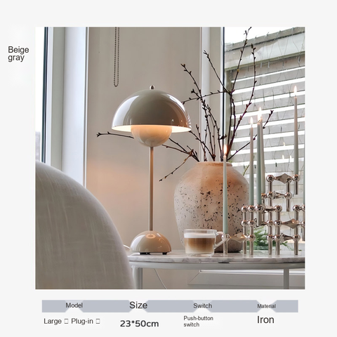 Beige gray · Bulb included · Push-button switch