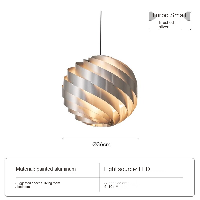 Sculptural Turbine Pendant Light — AM0153, view 8