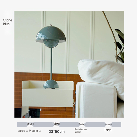 Stone blue · Bulb included · Push-button switch