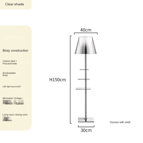 Clear shade With shelving