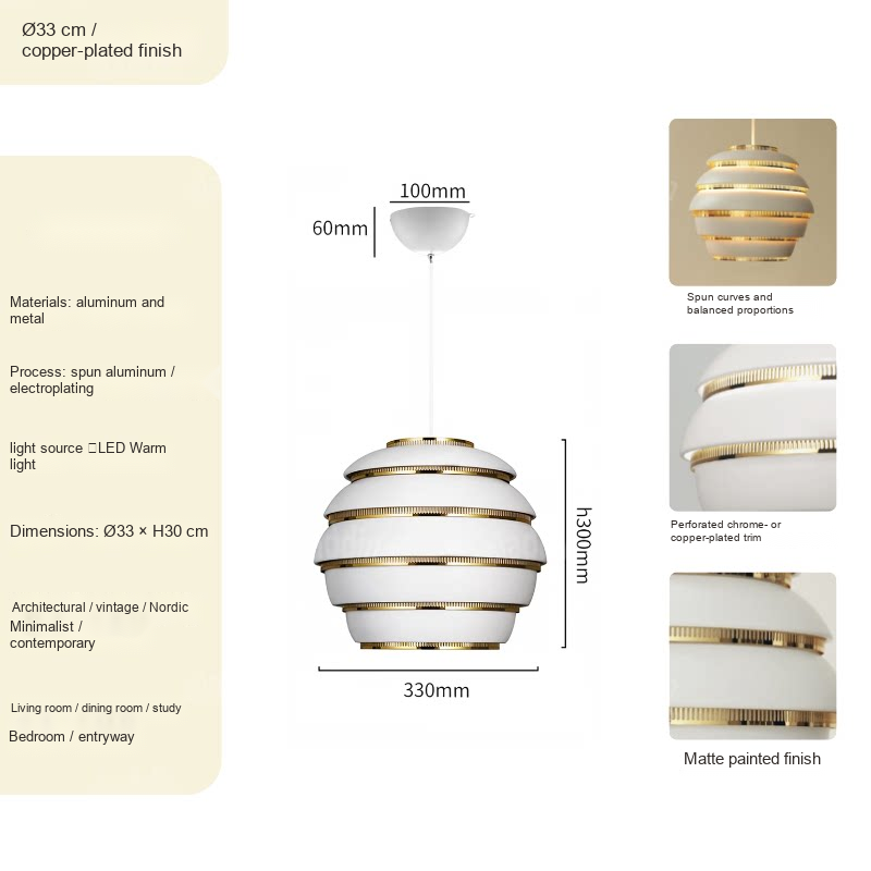 Layered Beehive Pendant Light — AM0187, view 6