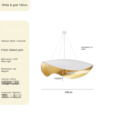 White & gold D100cm Gold-leaf interior