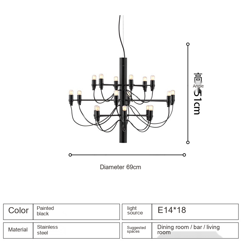 Multi-Arm Candle Chandelier — AM0220, view 6