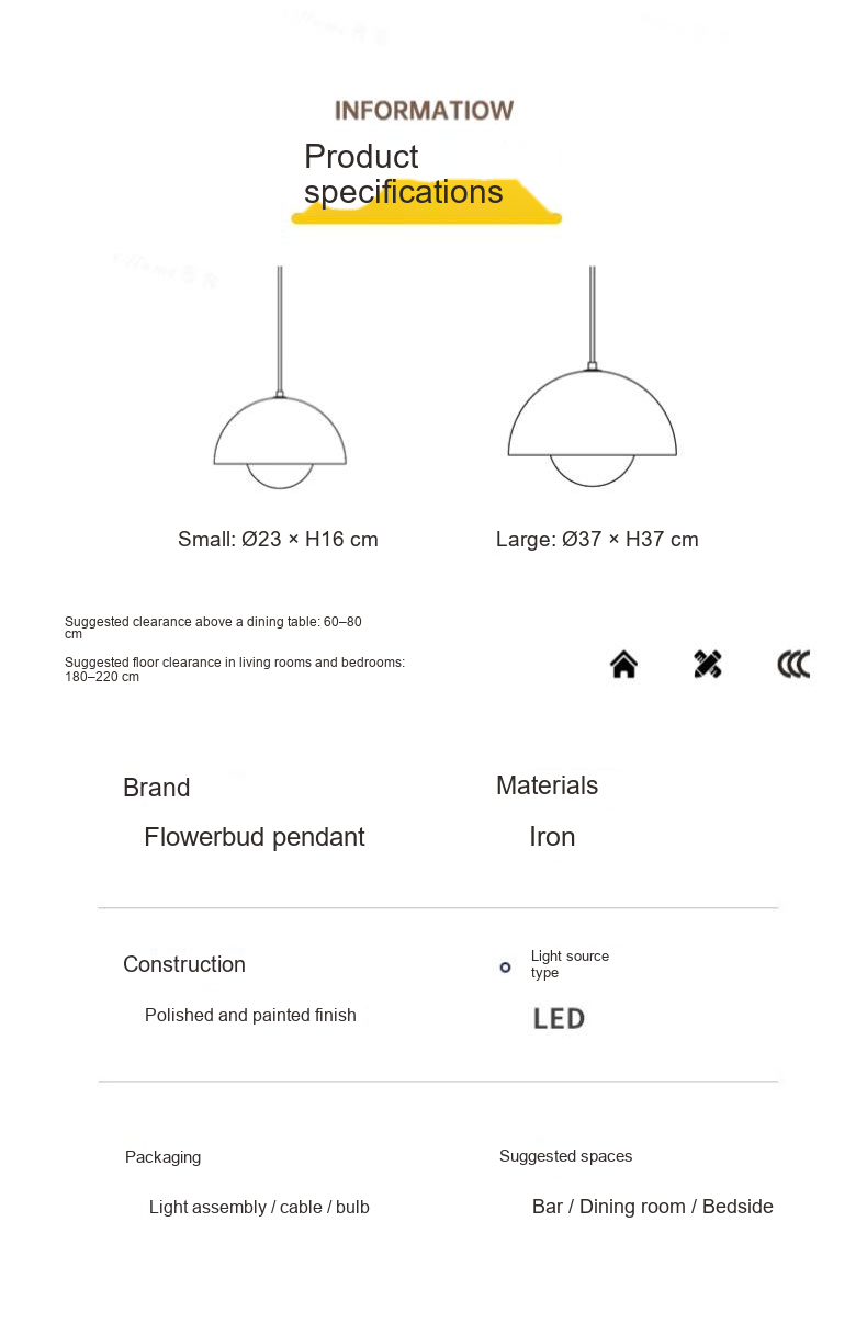 Colorful Flowerbud Pendant Light — AM0246, view 21