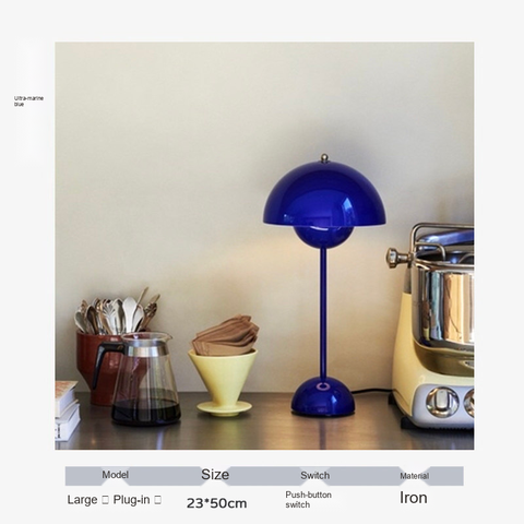 Ultramarine blue · Bulb included · Push-button switch
