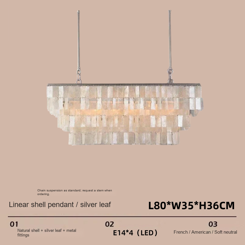 Silver Leaf Shell Pendant Light — AM0158, view 8