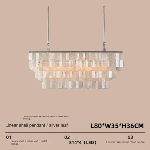 Silver elongated L80CM