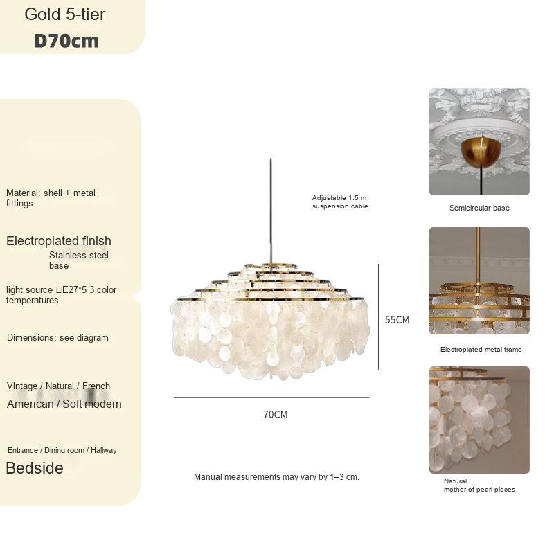 Layered Shell Pendant Light — AM0141, view 13