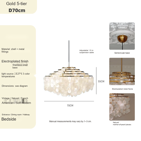 5-tier Diameter 70cm Gold
