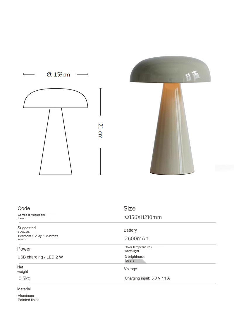 Brushed Metal Rechargeable Table Lamp — AM0144, view 10