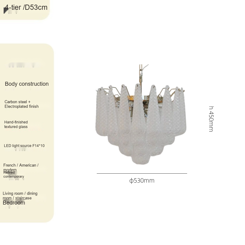 Glass Cascade Chandelier — AM0241, view 5
