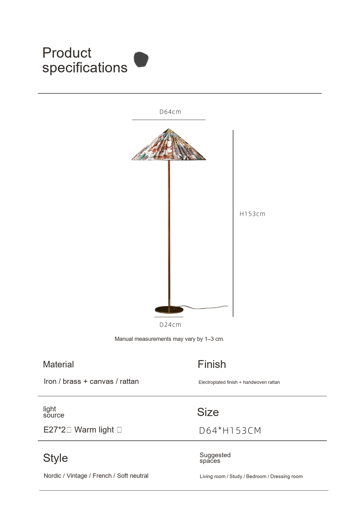 Hat Shade Floor Lamp — AM0140, view 24