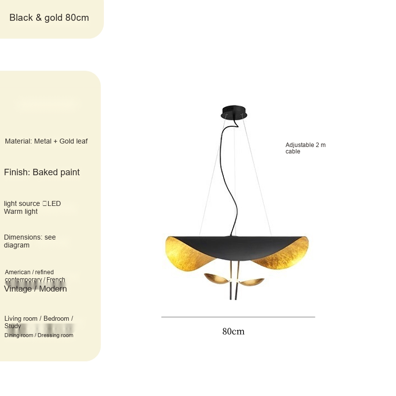 Gold Leaf Accent Pendant Light — AM0205, view 8