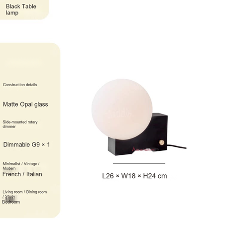 Black Table lamp Rotary dimmer