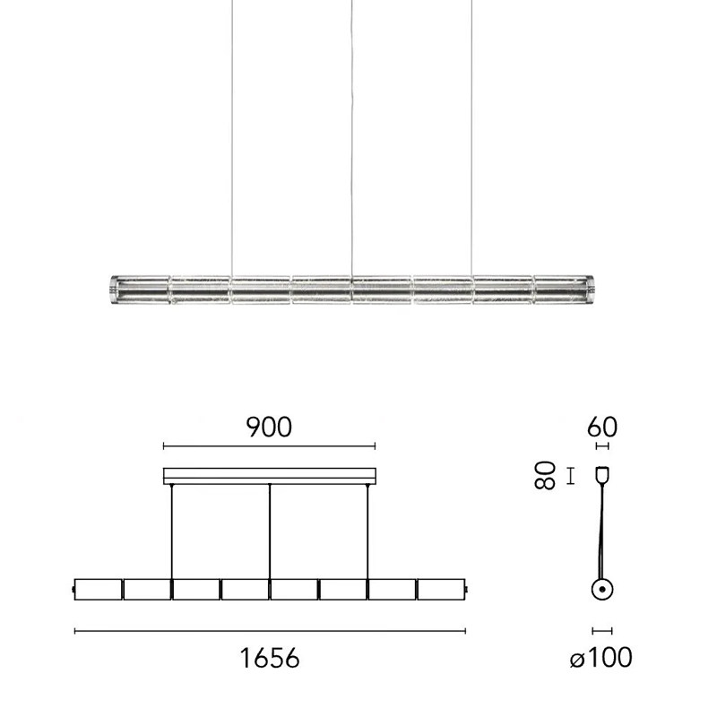 Linear Glass Pendant Light — AM0244, view 7