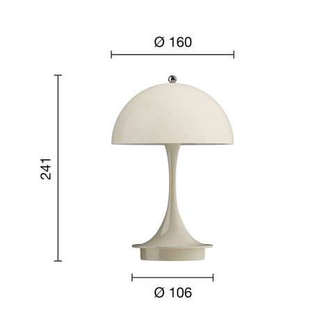 Small rechargeable · Beige gray · Top touch switch · Translucent shade